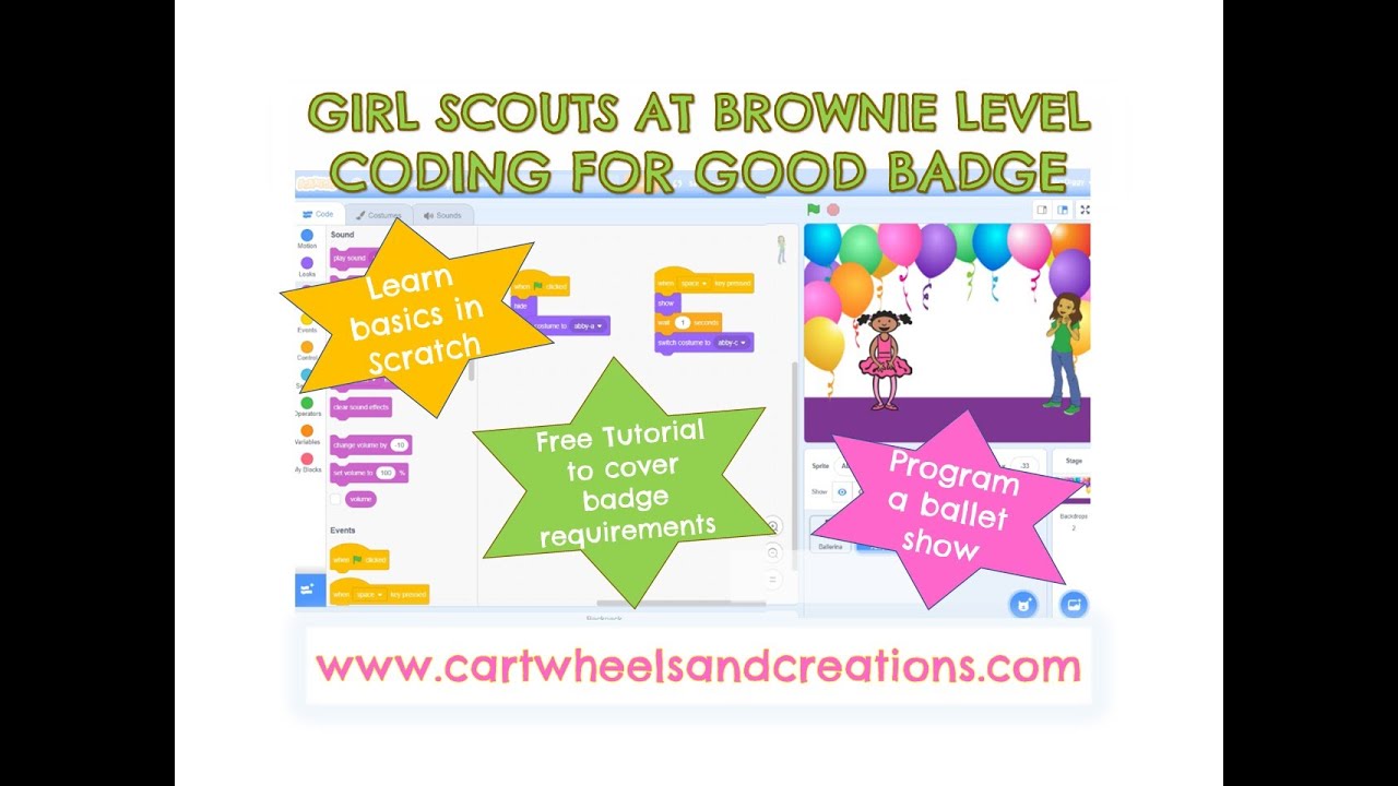 Scratch Basics - Brownie Badge Coding for Good Tutorial - YouTube