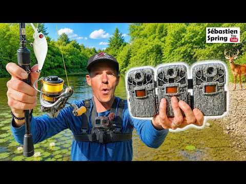 I set up 3 TRAIL CAMERAS while FISHING and… I wasn’t expecting to film this!!!
