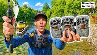 J'installe 3 CAMÉRAS de CHASSE pendant que je PÊCHE et … je ne m’attendais pas à filmer ça !!!