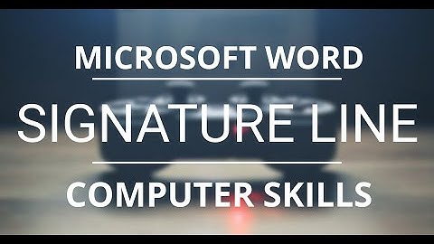 Chapter Signature Line in MS Word