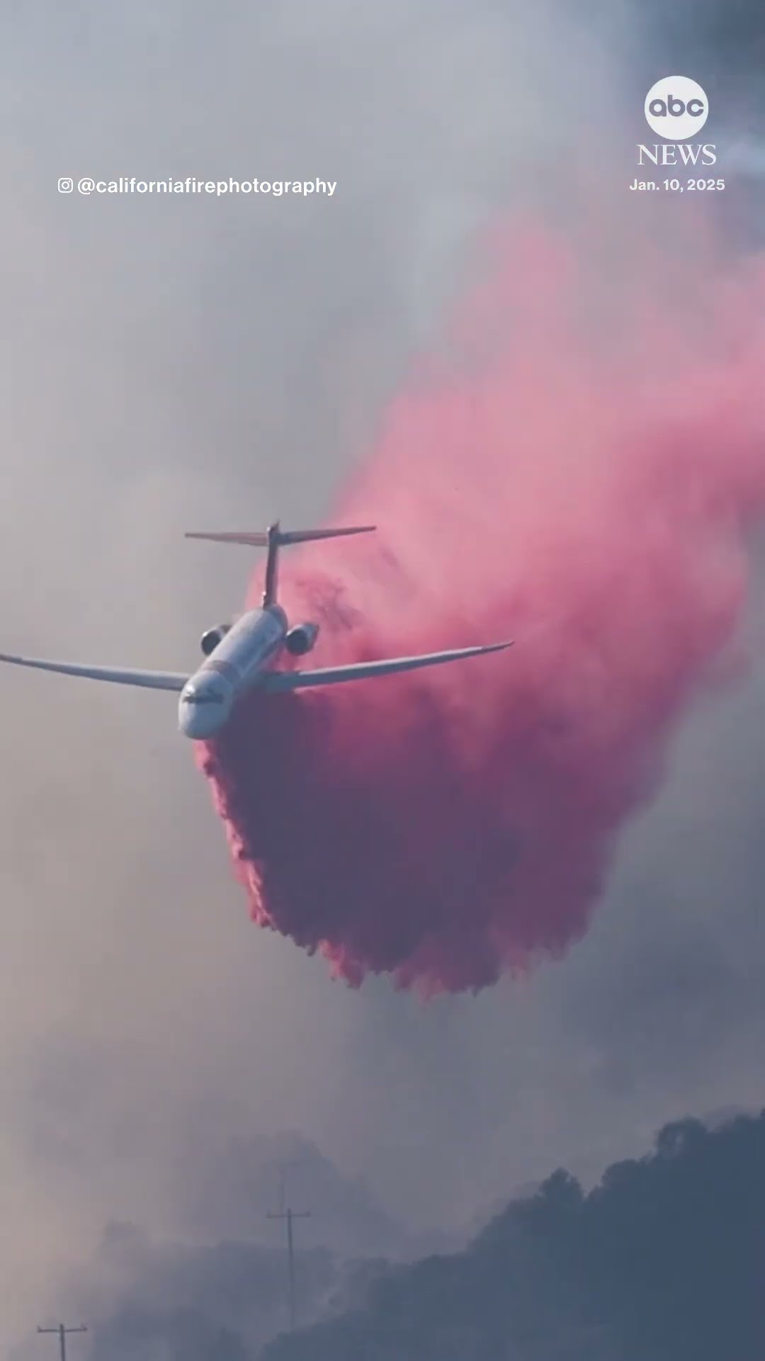 Air attack on California wildfires captured by National Guard member