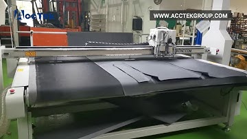 AccTek cnc oscillating knife cutting machine AKZ2315 with auto feeding cutting cloth leather paper