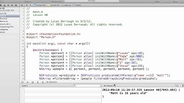 Objective-C on the Mac L40 - NSPredicate