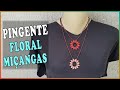 Como fazer esse colar com pingente floral de miçangas