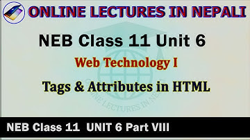 Web #8 || Tags & Attributes in HTML || NEB 11 Computer Notes || Unit 6 || Web