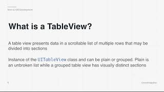 Intro to iOS Development: Lecture 4 - UITableViews