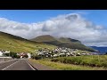 Driving on the faroe islands srvgur towards trshavn