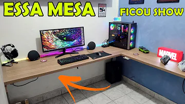 Como organizar mesa de escritório em L?