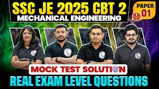 SSC JE CBT 2 2025 | Mechanical ENGINEERING | LIVE MOCK PAPER SOLUTION | SSC JE Mechanical