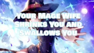 Your Mage Wife Shrinks You And Swallows You [Soft Vore] [Vore Asmr] [Giantess]