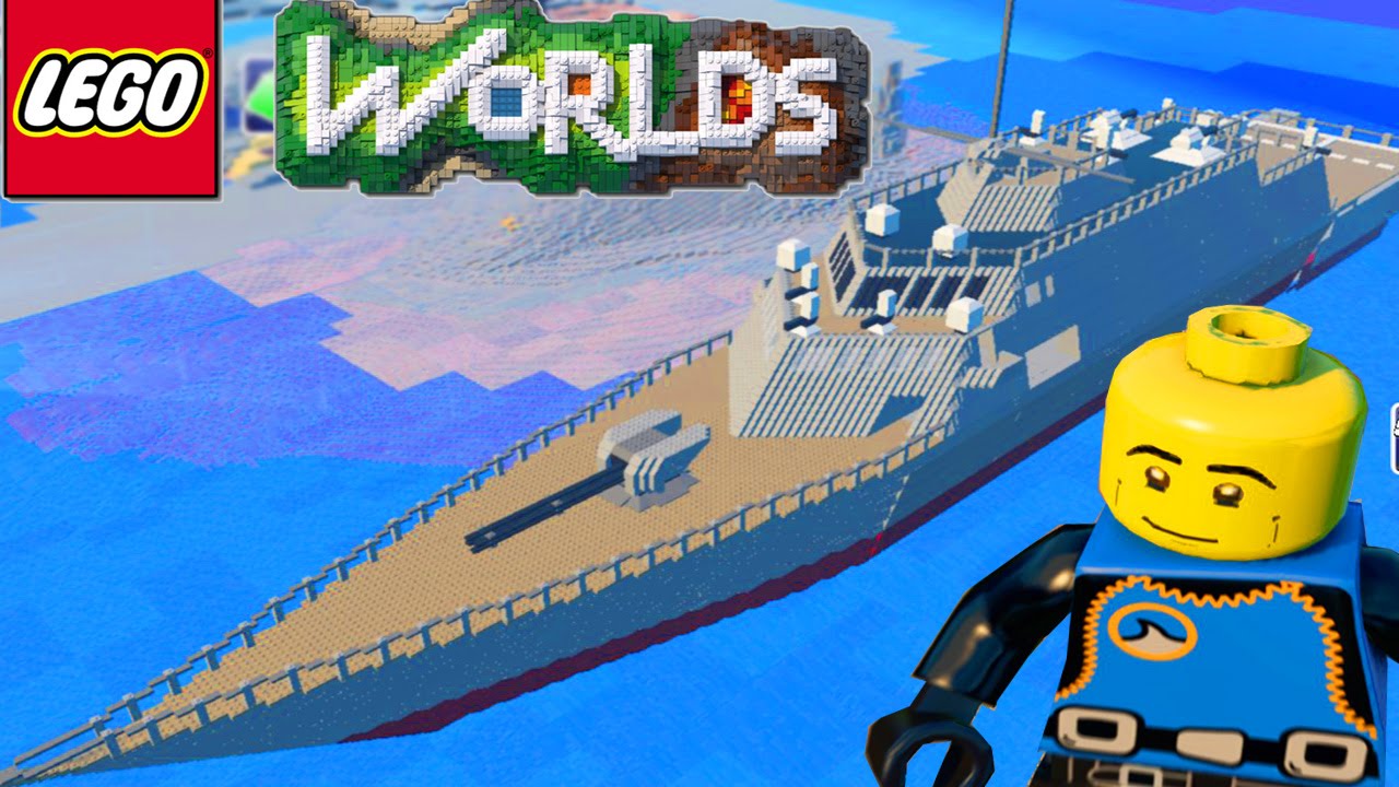 LEGO WORLDS - Epic WAR SHIP Exploration &amp; Building in Lego ...