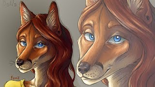 Speedpaint furry fox | Рисую портрет фурри лисы