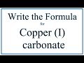 Copper(I) Carbonate and Ionic Compounds