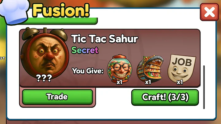 🔨 Crafting the NEW Secret Fusion Character TIC TAC SAHUR 🕰️ in Brainrot Evolution! #roblox