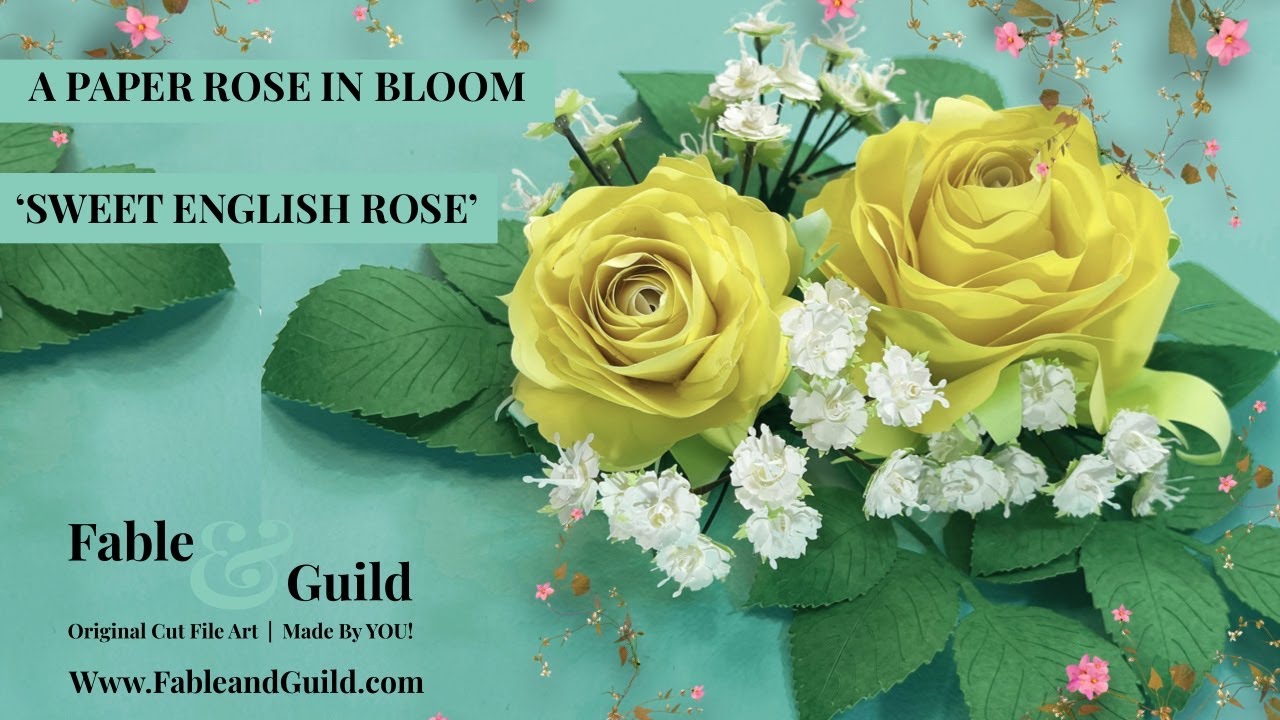 Sweet English Rose Set - A paper Rose in Bloom by Fable and Guild Promo