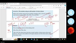 STATISTICAL MEASURES AND ASSET RETURNS CFA VID 1