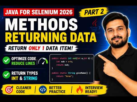 217. Methods returning data in Java - Part 2 (Selenium Java 2026)