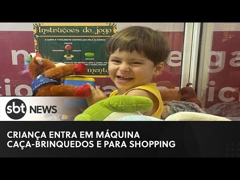 Menino entra em máquina de bichinhos de pelúcia em shopping do Rio