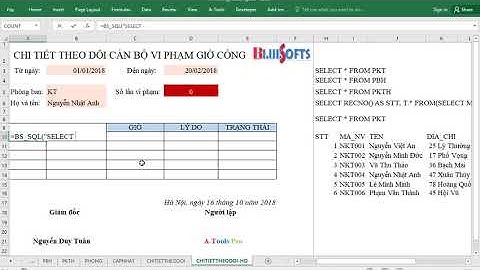 Hướng dẫn nhập liệu nâng cao với nguồn dữ liệu tùy biến kết hợp hàm BS_SQL trong Excel & A-Tools