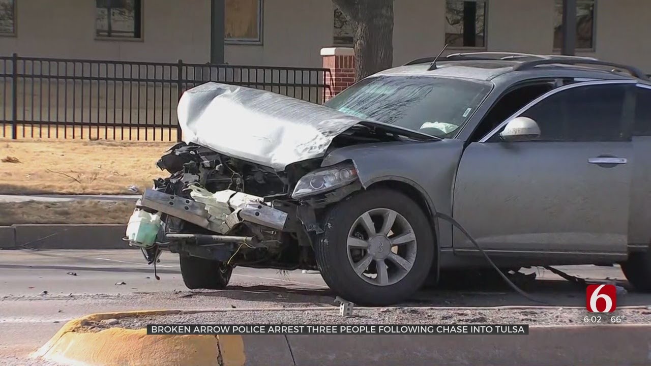 Broken Arrow Police Chase Ends In Tulsa, Suspects In Custody - YouTube