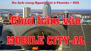 Chui đường hầm BANKHEAD vào thành phố Mobile ở Alabama (Vlog 286 - Du lịch với Người Việt ở Florida)