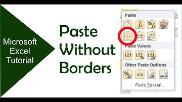 Microsoft Excel -  Paste Without Border