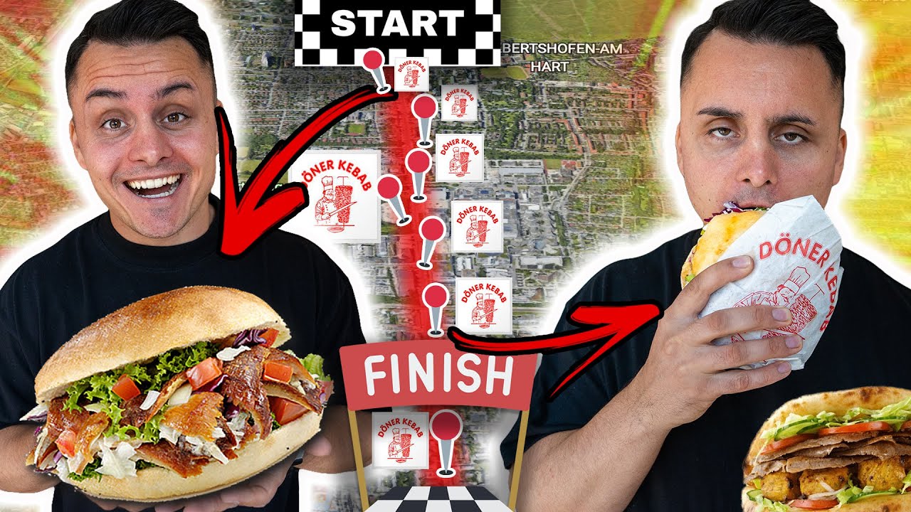 Ich ESSE JEDEN DÖNER der mir in die QUERE KOMMT (8km lang) CHALLENGE 🥙