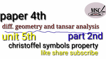 MSc maths previous।। diff. geomarty and tansar analysis।।unit 5th