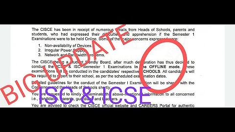 Offline Exam || Revised Time table  || ICSC || ISC || 2021 SEMESTER 1 || Rescheduled ||