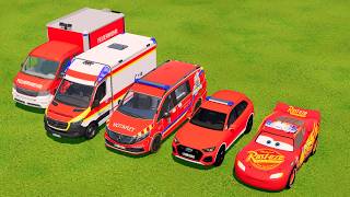 Tranporting Coloful Rainbow Police Cars And Emergency Cars - Farming Simulator 22 #2