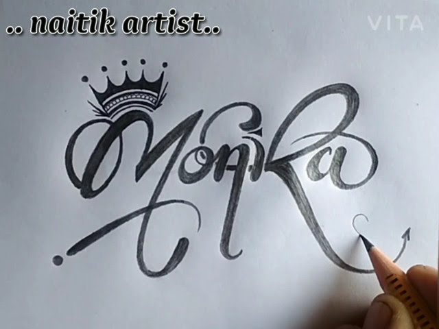 Elegant Monika Name Tattoo