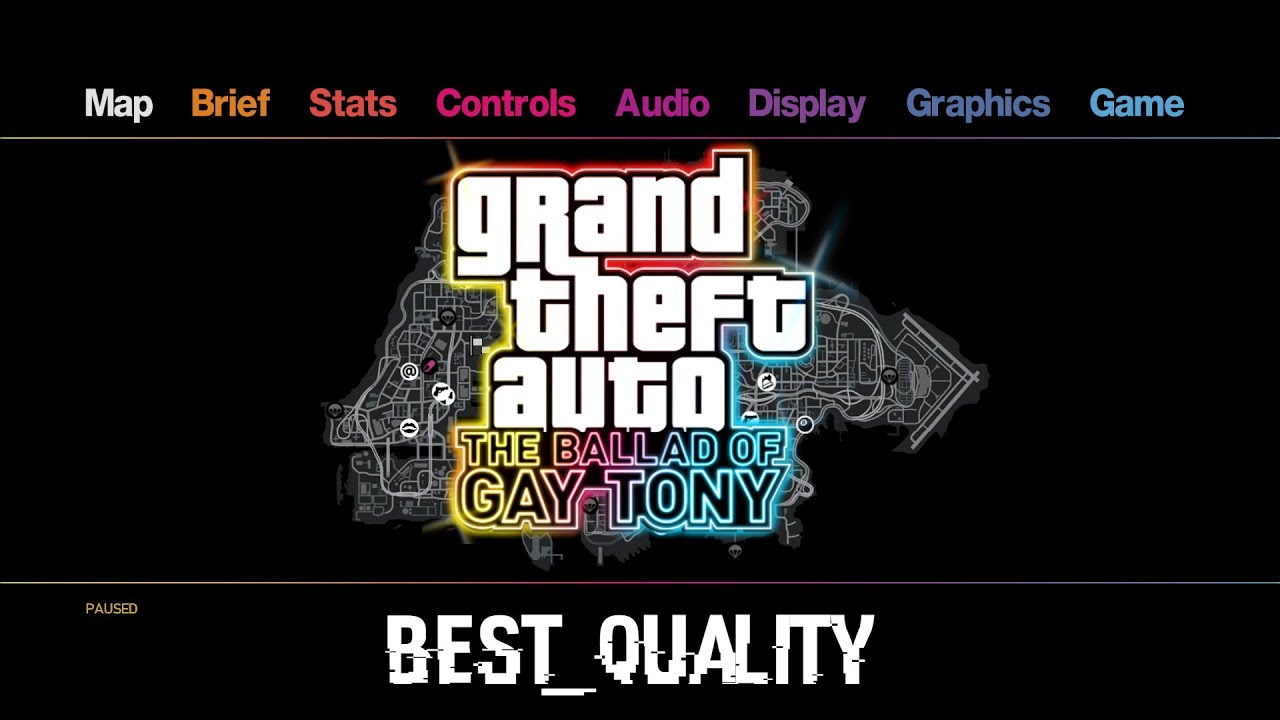 Pause Menu | GTA IV - The Ballad of Gay Tony | HIGH QUALITY