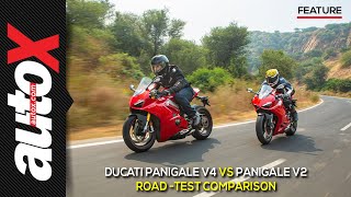 Ducati Panigale V4 vs Panigale V2 | Road Test | Comparison | autoX