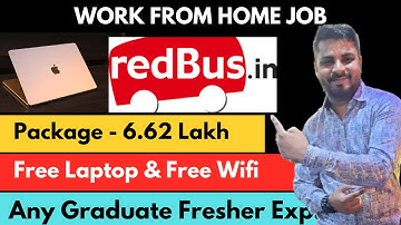 redBus Hiring Fresher | Work From Home Jobs | Package-6.62 LPA | Latest Jobs 2024 | wfh | redBus