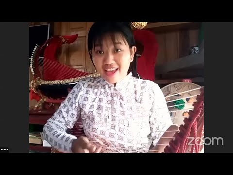 ミャンマーの伝統化粧タナカと竪琴演奏「シュエボータナカ」（演奏