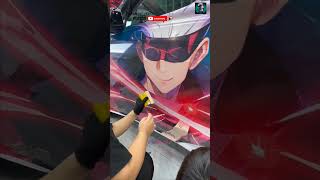 Car Wrapping | Jujutsu Kaisen 🤑😱💯 #jujutsukaisen #car #wrap #gojo #respect #anime #shorts #inshot