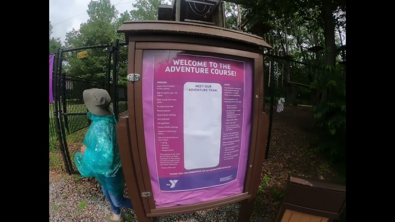Outdoor adventure course at the YMCA facility in Saratoga Springs NY June 2023.