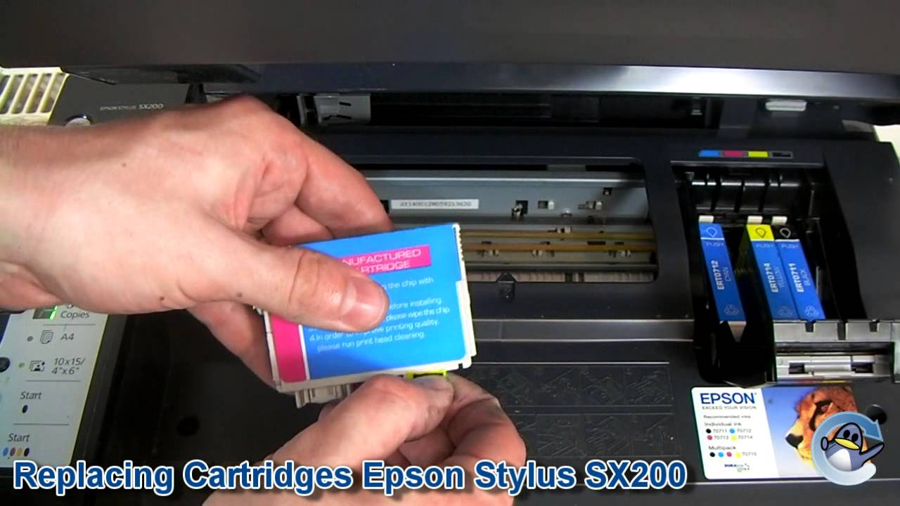 How to Change Ink Cartridges with a Epson Stylus SX200 - YouTube