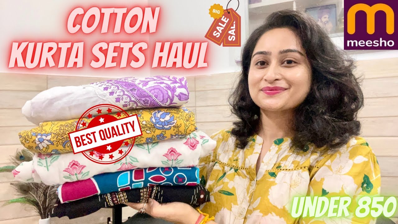 👍🏻Best cotton kurta set with dupatta || under 850 || review & Tryon