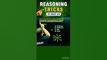 DIRECTION AND DISTANCE | REASONING BY ROHIT SIR | #shorts #ssc #ssccgl #reasoning #radianmensa