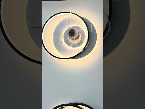 Люстра-вентилятор черная с пультом 48W 50см (87-5088C BK+WH), видео 1