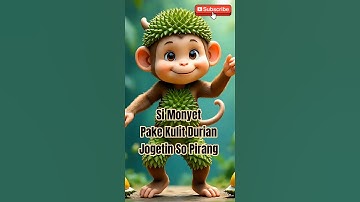 🐈 Gila Gaes! Monyet Pake Kulit Durian Joget Riang So Pirang! 💃🔥 #monkey #dance #funny #shorts