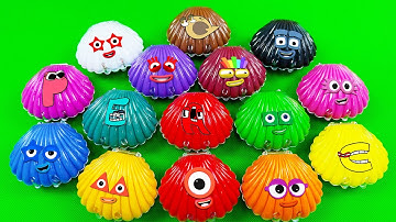 Numberblocks - Looking Rainbow SLIME Seashells, Stars    Shapes Mix Colorful! ASMR