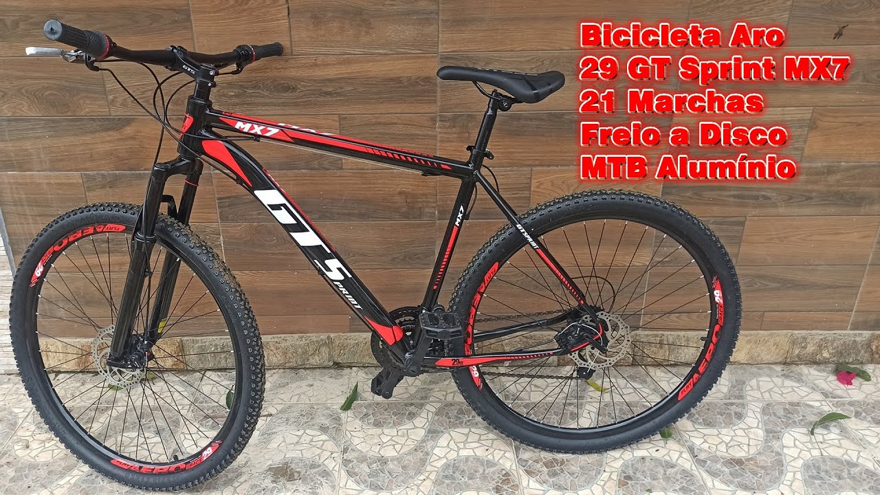 Bicicleta Aro 26 Gts Feel Freio À Disco 21 Marchas - Branco+Vermelho