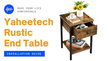 Yaheetech Metal-Wood End Table w/ Drawer Installation Guide #endtable