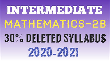 Inter 2nd year AP Maths-2B 30% deleted topics due to covid-19 for the year  2020-2021@Trilokya6600