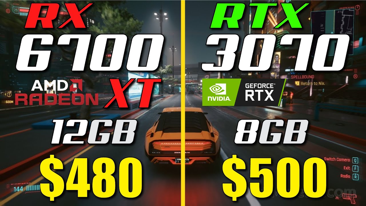 Rx 6700 Xt Vs Rtx 3070 Test In 8 Games Youtube