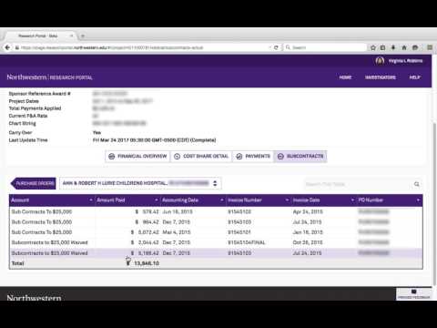 Northwestern Research Portal Training - Subcontracts