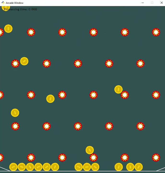 Demo with Python Pymunk library, and the Arcade library - YouTube