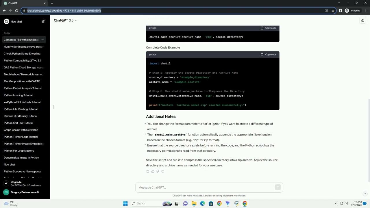 How to compress a file with shutil make archive in python youtube